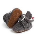 Meckior Infant Baby Girls Boys Fleece Booties Winter Non-Skid Soft Sole Warm Cozy Shoes with Grippers Newborn Toddler First Walkers Slipper