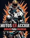 Motos en acción: dibujos para colorear: 50 dibujos de motos para pintar para niños de 4-8 años en alta calidad (Spanish Edition)