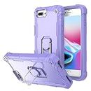 Asuwish Phone Case for iPhone 6plus 6splus 7plus 8plus i 6/6s/7/8 Plus Cover with Ring Holder Stand Heavy Duty Cell Accessories iPhone6splus Phone7s 7s 7+ 8s 8+ Phones8 6+ i6 6s+ Women Men Purple