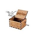 Caaju Wooden Harry Potter Music Box,Hand Crank Classic Antique Carved Wood Musical Boxes Birthday for Kids Children (brown)