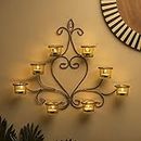 Homesake® 8-Votive Chic Golden Iron Wall Sconce Candle Holder, Candle Tealight Holder,Wall Art (Yellow)