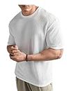 The Modern Soul Solid Self Design Oversized Tshirt for Men | Oversize T-Shirts for Men | Men Drop Shoulder Tshirts | Bagy Fit Men Tshirt White