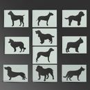 Hundeschablone Hunde Welpen Mylar Blatt Malerei Wandkunst Handwerk Airbrush 190 Mikrometer