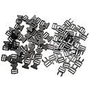 Wiosny 50PCS Mini Plastic Contoured Side Release Buckles DIY toy doll clothing accessories,(Black, Internal width 4mm (5/32"))