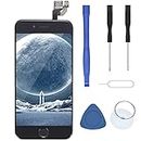 for iPhone 6 4.7 Inch with Home Button Front Camera Facing Proximity Sensor Earpiece Speaker LCD Digitizer Display Touch Screen Replacement Full Complete Frame Assembly in Black