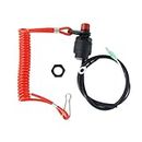 Boat Outboard Switch Engine Motor Lanyard Kill Urgent Stop Button, Safety Connector Cord Compatible