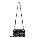 The Sak Iris Large Smartphone Crossbody Bag in Crochet and Faux Leather, Convertible Wristlet Purse Design, Black Multi Beads