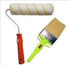 Crex Wall Paint Roller 9 Inch and Crex SS Wall Paint Brush 100MM Combo Set (Wall Painting Set)