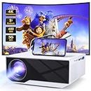 Projector with 5G WiFi Bluetooth, Mini Outdoor/Home Video Projector Full HD Native 1080P Portable Projector 4K Home Cinema 12000 Lumens Compatible with iPhone/Android/HDMI/USB/PS5/TV Stick/PC.