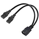 wininks C14 to 2 X C13 Y Splitter Cord, 1FT IEC 60320 C14 Male to Dual IEC C13 Female Power Extension Cable, 2 Ways for PDU UPS Computer 3 Prong Short AC Extension Cord 13A 125V, C13 To C14 Power Cord