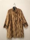 Mycra Pac Women’s Gold Crushed Velvet Embroidered Knee Length Coat Size P