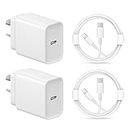 iPhone Fast Chargers【MFi Certified】 USB C Charger iPhone Charger Super Fast Charging 2Pack 20W USB-C Wall Charger Plug with USB-C to Lightning Cable 1.8m for iPhone 14/13/12/11/XS/XR/8/iPad