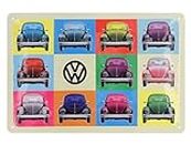 BRISA VW Collection - Volkswagen Retro Tin Sign Vintage Decoration Made of Metal in Beetle Bug Design (Multicolor)