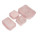 4pc Travel Gear Packing Cube Luggage S/M/L Organiser Storage Travel Quartz Pink