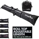 Athletico Two-Piece Ski and Boot Bag Combo | Store & Transport Skis Up to 200 cm and Boots Up to Size 13 | Includes 1 Ski Bag & 1 Ski Boot Bag (Black) (Black with White Trim)