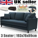 3 Seater Sofa Couch Teddy Fleece Loveseat Sofa Extra Deep Seat Couches+2Pillows 