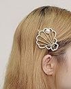 Wendalern Boho Hair Clip de concha, Horquillas de perla Cowry, pasador de pelo de perla de concha, pasador de concha de playa accesorios decorativos para el cabello para mujeres y niñas
