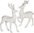Juego de 2 figuras de renos navideños: 12,5 pulgadas decoración de renos brillantes