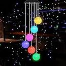 Solar Wind Chimes, Crystal Ball Colorful Wind Chimes Lights Outdoor Indoor Waterproof Wind Mobile, Decorative Hanging Led Solar Wind Chime Light, Gift for Outdoor Indoor Home Patio Garden Decor