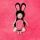 MOMISY Photography Photoshoot Props Rabbitfor Newborn Baby Girl Boy Infant-Pink Black-0 to 12 Months