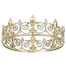 Abledance Royal King Crown da uomo, corone e diademi in metallo, per feste di compleanno, accessori medievali (), Metallo