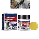 Stainless Steel Clean Wax, Stainless Steel Cleaning Paste, 3 In 1 Stainless Steel Cleaning Wax, Rust Remover for Stainless Steel, Stainless Steel Cleaner and Polish for Appliances (A,1pcs)