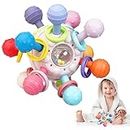Joozmui Beißring ab 3 6 9 Monate, Greifball Babyspielzeug ab 0-6 Monate Motorikspielzeug Sensorik Montessori Spielzeug, Rassel, Geschenk für Babys 0-12 Monate