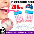 200pcs Floss Picks Dental Teeth Heathy Toothpicks Stick Care Tooth Clean Oral AU
