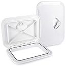 Deck Access Hatch, RE-270-375 White 11.5x7.5in Opening Clearance Long Durability 14.75x10.6in Deck Inspection Cover for Boat Accessory