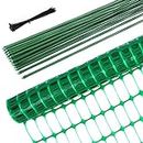 Garden Fence Animal Barrier, Ohuhu 3.4' x 100' Reusable Snow Fence Netting, Temporary Pool Fence Plastic Safety Fence Roll, Construction Fencing Poultry Fence for Deer Rabbits Chicken Dogs