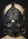 Leather Fury BSDM Maschera da uomo con benda traspirante e regolabile - Nero