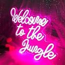 Welcome to The Jungle LED neon sign wall decoration pink neon light garden home porch store Christmas living room bar decoration USB 5V, 16.5 "* 13"