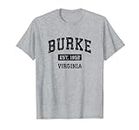 Burke Virginia VA Vintage Diseño Deportivo Negro Camiseta