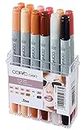 Copic Ciao Coloured Marker Pen - Set of 12 Portrait, For Art & Crafts, Colouring, Graphics, Highlighter, Design, Anime, Professional & Beginners, Art Supplies & Colouring Books