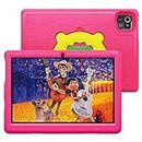 Kids Tablet 10 inch -Android 12 Tablet PC 10.1" Display, 5000mAh, Kidoz Pre Installed, Parental Control, Tablet for Kids, 32GB ROM, Quad Core Processor, Wi-Fi, Bluetooth, Kid-Proof Case, Pink