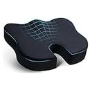 SARTE Car Seat Cushion Thigh Support for Car Seat Long & Comfortable Drive U-Cut Out Seat Cushion for Car Driving Seat Memory Foam Chair Cushions for Office Chair & Wheelchair (L-Size, Mesh Black)