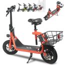 450W Sports Electric Scooter with Seat Electric Moped Adult for Commuter US