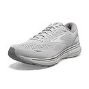 Brooks Women's Ghost 15 Neutral Running Shoe, Oyster/Alloy/White, 9 US