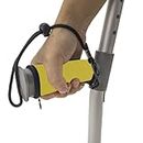 Pair of Yellow Padded Neoprene Crutch Handle Grip Covers for Comfort with Wrist Strap - by Lifeswonderful