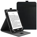 VOVIPO Universal 6 Zoll Kindle Paperwhite Kobo E-Reader Hülle,Folio Stand Schutzhülle für Kindle/Kobo/Tolino/Pocketbook/Sony 6-Zoll eReader, mit Mehreren Blickwinkeln-Black