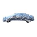 Etopars Clear Plastic Disposable Universal Elastic Band Car Covers Rain Dust Garage Cover Waterproof Temporary Auto 12ft X 22ft