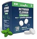 Retainer and Denture Cleaner 150 Tablets, 5 Month Supply Cleaning Tablets Denture Cleaners Remove Bad Odors, Plaque, Stains From Night Guards, Mouth Guards, Dental Appliance