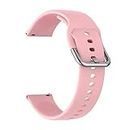 AONES 22mm Silicone Belt Watch Strap with Metal Buckle Compatible for Watchout Wearables Sports Gen2 Watch Strap Light Pink