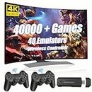 JVSURF Wireless Retro Game Console, 128G Game Stick with Built-in 40,000 Games, 40+ Emulators, Dual Wireless Controllers, Plug & Play Video Game Consoles, 4K HDMI Nostalgia Stick Game for TV