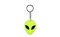The Logo Man Alien Face Glass 3D Keychain & Keyring, Green