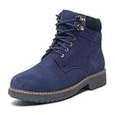 LOUIS STITCH Men's Italian Suede Leather High Ankle Long Boots Handmade Back Cushion Style Shoes for Biking Hiking Horseriding (Persian Blue) (SULBTBCBU-) (Size-10 UK)