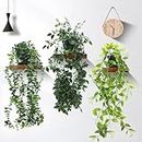 EOECL Fake Plants Hanging with Pots, 3 Pack Artificial Plants for Decor Indoor Outdoor, Faux Plante Artificielle Interieur for Home Bathroom Wall Office Balcony Patio Decor