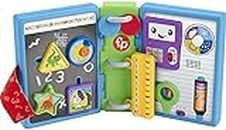 Fisher-Price Laugh & Learn 123 Schoolbook, electronic activity toy with lights, music, and Smart Stages learning content for infants and toddlers,Blue, Green, Purple, White,4.06 x 6.3 x 12.08 inches