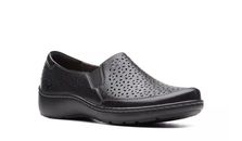 Clarks Collection Women's Black Leather Shoes Cora Sky Flats  7.5 M New