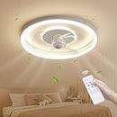FUMIMID Ceiling Fan With Lighting LED Fan Ceiling Lamp Remote Control Fan Ceiling Light Wind Speed Dimmable 52W Ceiling Lamp Quiet Fan For Dining Room Living Room Bedroom Kids Room